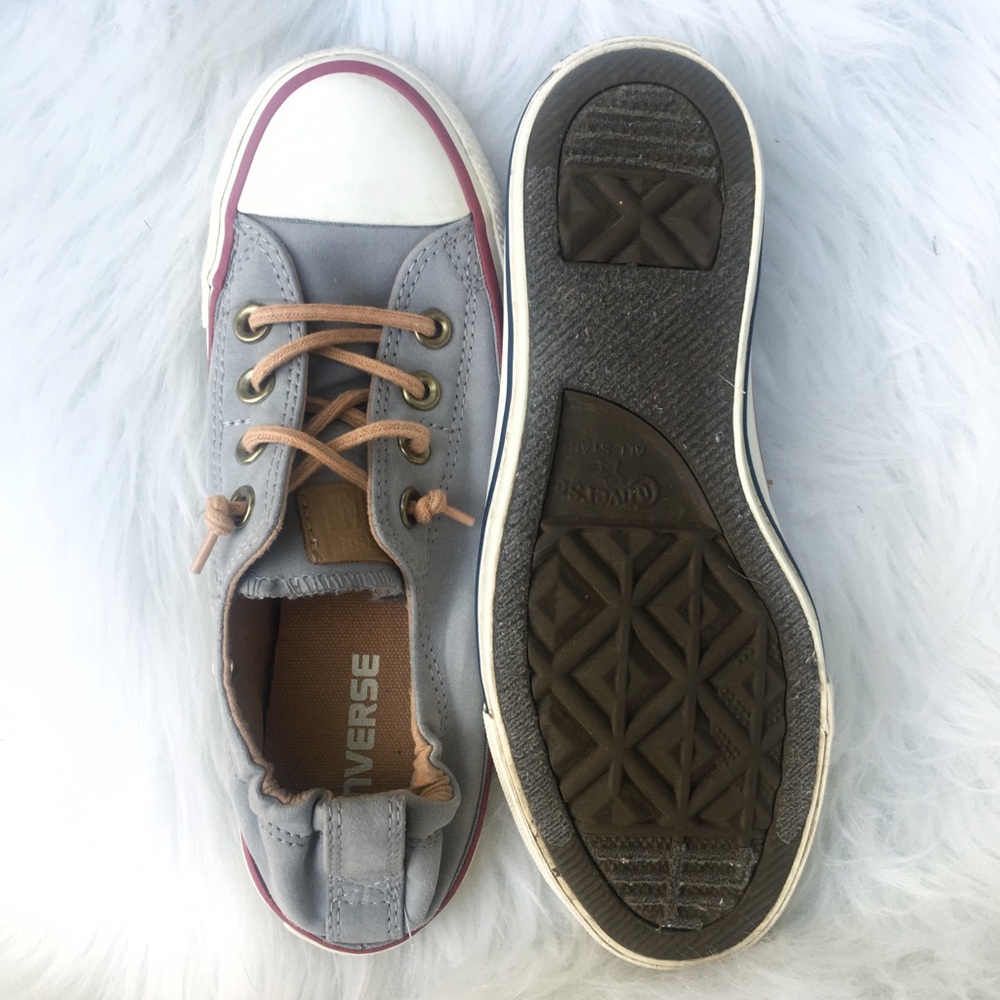 💯 Grey Converse slip on boat shoe